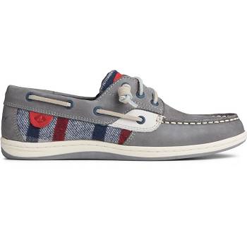 Sperry Songfish Wool Plaid Kožené Siva - Damske Mokasíny